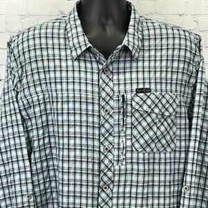 Wrangler x ATG Button Front Shirt All Terrain Gear Vented Blue Plaid XXL 2XL